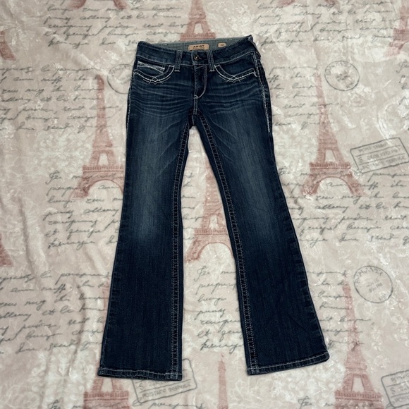 Ariya Denim - Ariat Dark Blue Flare Jeans/ Boot Cut with Contrasting Stitching